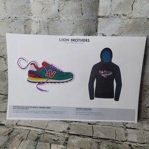 New Balance Lion Brothers Quilted Mesh Printed Suede Appx 8 x 4"